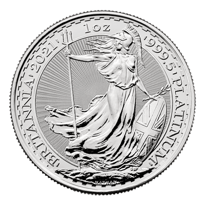 A picture of a 1 oz Platinum Britannia Coin (2021)